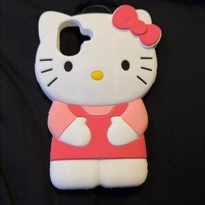 Hello Kitty Style Pink Silicone Phone Case - Cute Character Design IPhone 16Plus